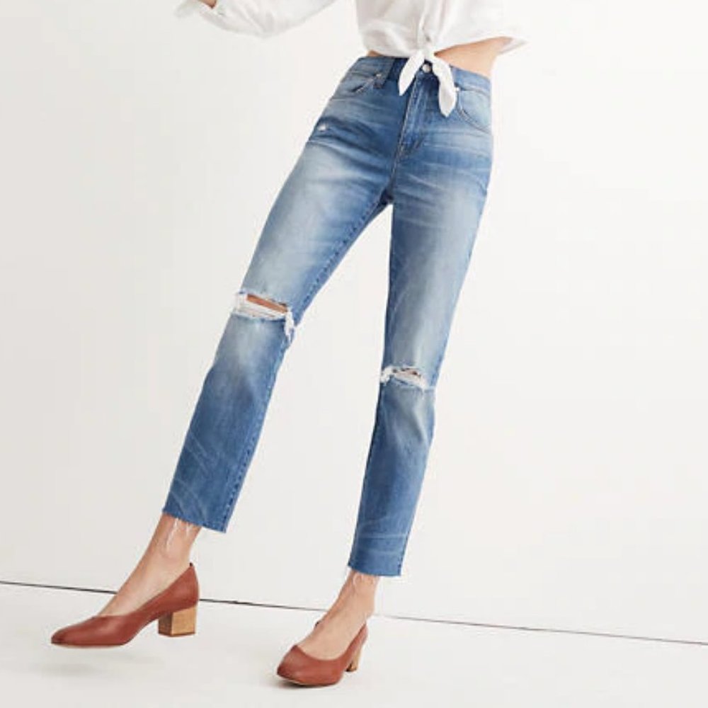 {Madewell} High rise slim boy jean